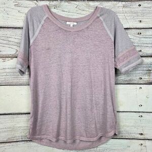 Maurices Colorblock Raglan Tee Pink Gray Short Sleeve M
